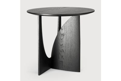 ETHNICRAFT OAK BLACK GEOMETRIC SIDE TABLE 51x51
