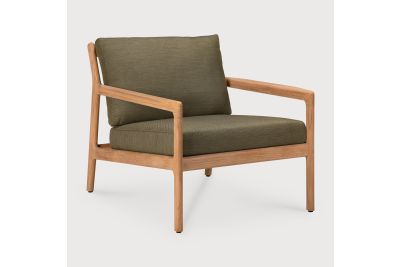 ETHNICRAFT JACK OUTDOOR LOUNGE STOEL TEAK GREEN FABRIC 76 x 90 x 74 10431