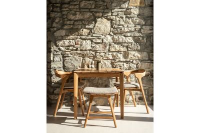 ETHNICRAFT OSSO OUTDOOR STOEL TEAK NATUREL FABRIC 10358