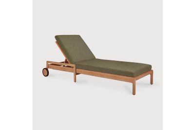 ETHNICRAFT JACK OUTDOOR VERSTELBAAR LIGBED TEAK | GREEN FABRIC 216 x 84 x 34 |10335
