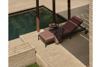 ETHNICRAFT JACK OUTDOOR VERSTELBAAR LIGBED TEAK BLACK | BURGUNDY FABRIC 216 x 84 x 34 10344