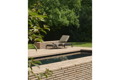 ETHNICRAFT JACK OUTDOOR VERSTELBAAR LIGBED TEAK BLACK - GREEN FABRIC 216 x 84 x 34 10345