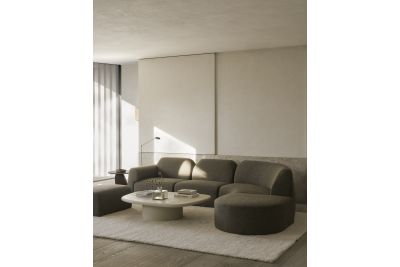 BULKY MODULAR SOFA END SEATER CEDAR FABRIC WITH ARM R 21439
