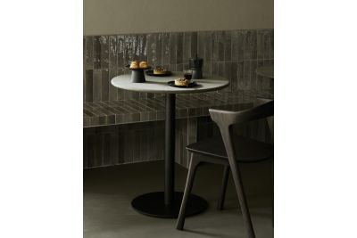 BLEND DINING TABLE MUSCIO LEATHER TOP BRONZE BASE 70 x 70 x 76 CM 21575