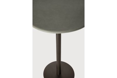 BLEND BAR TABLE MUSCIO LEATHER TOP BRONZE BASE 21577 70 x 70 x 108 CM