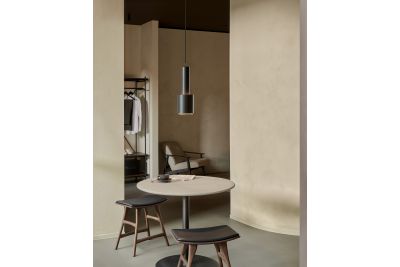 BLEND LOUNGE TABLE MICROCEMENT TOP BRONZE BASE 26518 90 x 90 x 69 CM