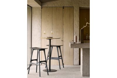 BLEND BAR TABLE OAK TOP BRONZE BASE 51951 70 x 70 x 108 CM