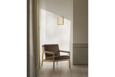 JACK LOUNGE CHAIR - VARNISHED OAK - BURGUNDY LEATHER 50494 69 x 87 x 74 CM