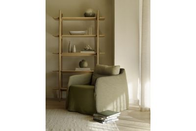 WEAVE LOUNGE CHAIR - GREEN FABRIC - SWIVEL/DRAAI 21417 80 x 87 x 75 CM