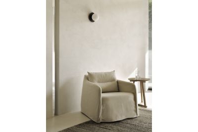 WEAVE LOUNGE CHAIR - BONE FABRIC - SWIVEL 21416 80 x 87 x 75 CM