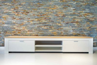 Juliet strak wit tv dressoir met eiken details