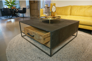 STEEL Coffee Table met 2 lades 100 x 100 x 40 cm
100 x 100 x 40 cm