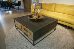 STEEL Coffee Table met 2 lades 100 x 100 x 40 cm
100 x 100 x 40 cm