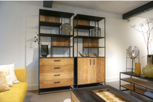 STEEL Open Kast met 2 deuren 90 x 40 x 210 cm 
90 x 40 x 210 cm 