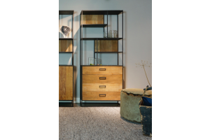 STEEL Open Kast met 4 Lades 90 x 40 x 210 cm
90 x 40 x 210 cm 