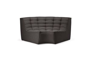 ETHNICRAFT N701 SOFA - ROUND CORNER - DARK GREY 120x120x76 20213