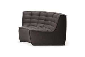 ETHNICRAFT N701 SOFA - ROUND CORNER - DARK GREY 120x120x76 20213
