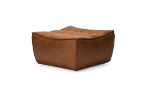 ETHNICRAFT N701 SOFA - FOOSTOOL - OLD SADDLE 70x70x43 20081