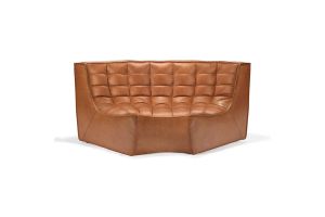 ETHNICRAFT N701 SOFA - ROUND CORNER - OLD SADDLE 120x120x76 20079
