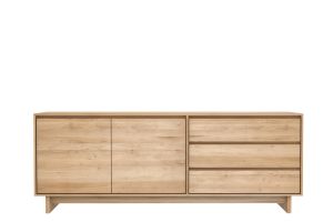 ETHNICRAFT OAK WAVE SIDEBOARD 2 DOORS & 3 DRAWERS 205x46x77 51451