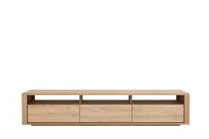 ETHNICRAFT OAK SHADOW TV CUPBOARD - 3 DRAWERS 210x46x42 51376