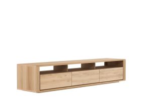 ETHNICRAFT OAK SHADOW TV CUPBOARD - 3 DRAWERS 210x46x42 51376