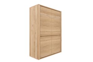 ETHNICRAFT OAK SHADOW CUPBOARD-4 DOORS 115x45x160 51374