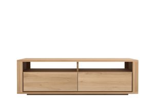 ETHNICRAFT OAK SHADOW TV CUPBOARD - 2 DRAWERS 140x46x42 51375