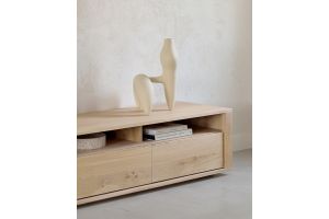 ETHNICRAFT OAK SHADOW TV CUPBOARD - 2 DRAWERS 140x46x42 51375