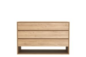 ETHNICRAFT OAK NORDIC CHEST OF DRAWERS - 3 DRAWERS 130x56x83 51176