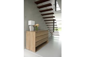 ETHNICRAFT OAK NORDIC CHEST OF DRAWERS - 3 DRAWERS 130x56x83 51176