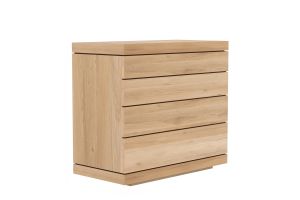 ETHNICRAFT OAK BURGER CHEST OF DRAWERS - 4 DRAWERS 100x50x90 51399