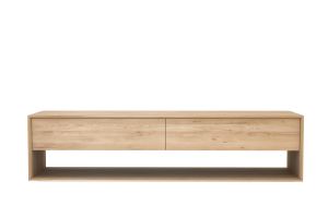 ETHNICRAFT OAK NORDIC TV CUPBOARD 1 DOOR-1 DRAWER 180x46x45 51440