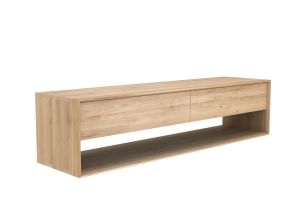 ETHNICRAFT OAK NORDIC TV CUPBOARD 1 DOOR-1 DRAWER 180x46x45 51440