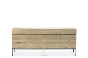 ETHNICRAFT OAK LIGNA SIDEBOARD 4 DOORS-4 DRAWERS