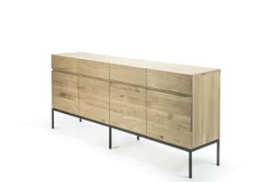 ETHNICRAFT OAK LIGNA SIDEBOARD 4 DOORS-4 DRAWERS