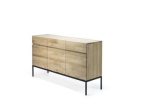 ETHNICRAFT OAK LIGNA SIDEBOARD 3 DOORS-3 DRAWERS