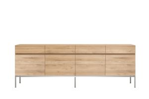 ETHNICRAFT OAK LIGNA SIDEBOARD 4 DOORS-4 DRAWERS 