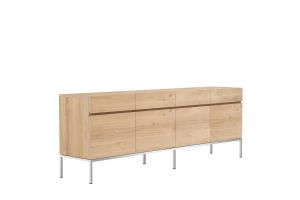 ETHNICRAFT OAK LIGNA SIDEBOARD 4 DOORS-4 DRAWERS 