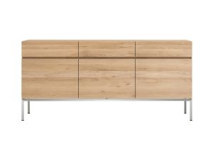 ETHNICRAFT OAK LIGNA SIDEBOARD 3 DOORS-3 DRAWERS
