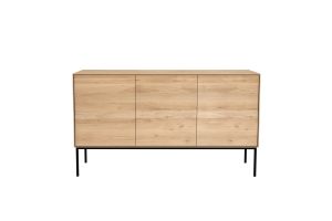 ETHNICRAFT OAK WHITEBIRD SIDEBOARD-3 DOORS  150x45x85 WITH BLACK METAL LEGS 51464 