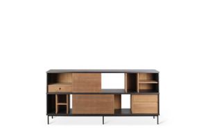 ETHNICRAFT TEAK OSCAR SIDEBOARD 2 DOORS-3 DRAWERS 224x40x89 WITH BLACK METAL LEGS 10143