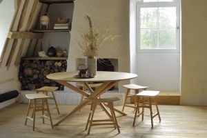 ETHNICRAFT OAK MIKADO ROUND DINING TABLE 150x150