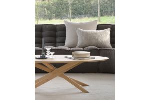 ETHNICRAFT OAK MIKADO OVAL COFFEE TABLE 143x67x42