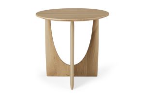 ETHNICRAFT OAK GEOMETRIC SIDE TABLE 51x51x50