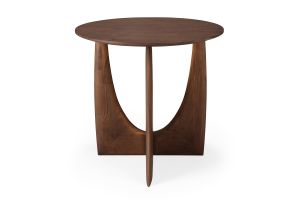 ETHNICRAFT TEAK BROWN GEOMETRIC SIDE TABLE 51x51