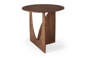 ETHNICRAFT TEAK BROWN GEOMETRIC SIDE TABLE 51x51