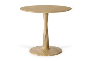 ETHNICRAFT OAK TORSION ROUND DINING TABLE 90x90x76