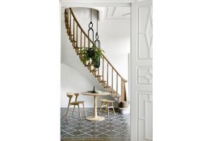 ETHNICRAFT OAK TORSION ROUND DINING TABLE 90x90x76