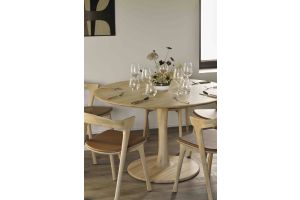 ETHNICRAFT OAK TORSION ROUND DINING TABLE 127x127